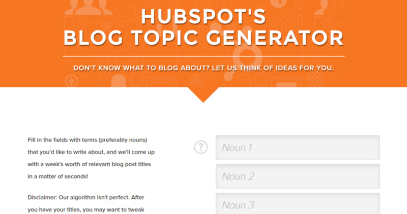 Hubspot Blog Topic Generator Screenshot