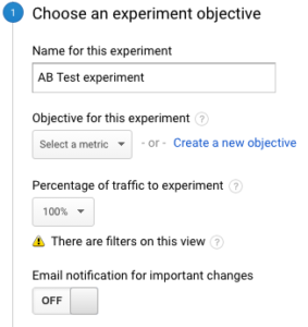 Setting Up Google Experiements