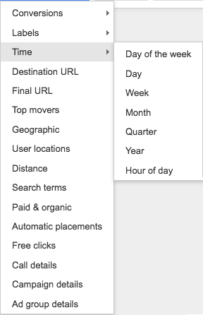 adwords dimensions